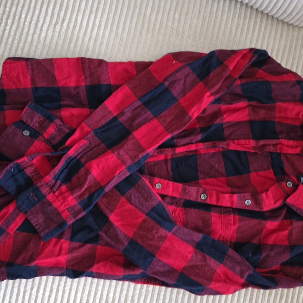 GAP Red and Black Plaid Button-Down Shirt
